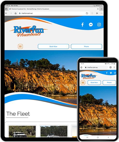Riverfun Houseboats Website Tablet & Mobile