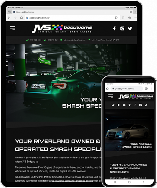 JVS Body Works Website Tablet & Mobile